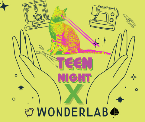teen night and WonderLab logos