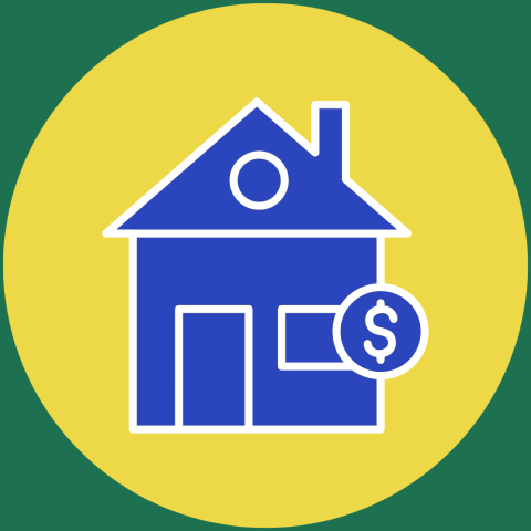 graphic image of a house with a dollar sign