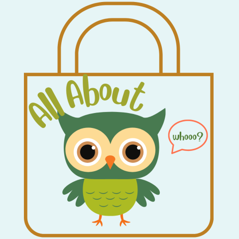 image of a tote bag with a cartoon owl