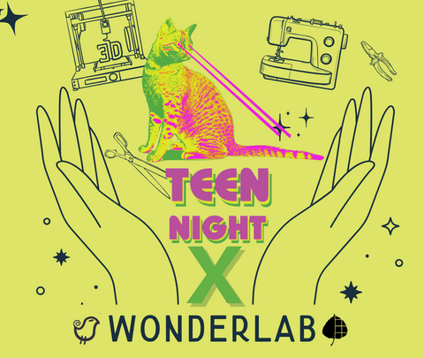 combination of Teen Night and WonderLab logos