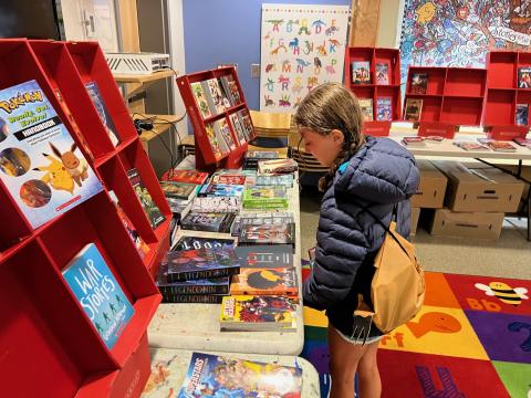 image of books displayed for book fair