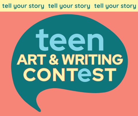 logo with the text "teen art & writing contest"