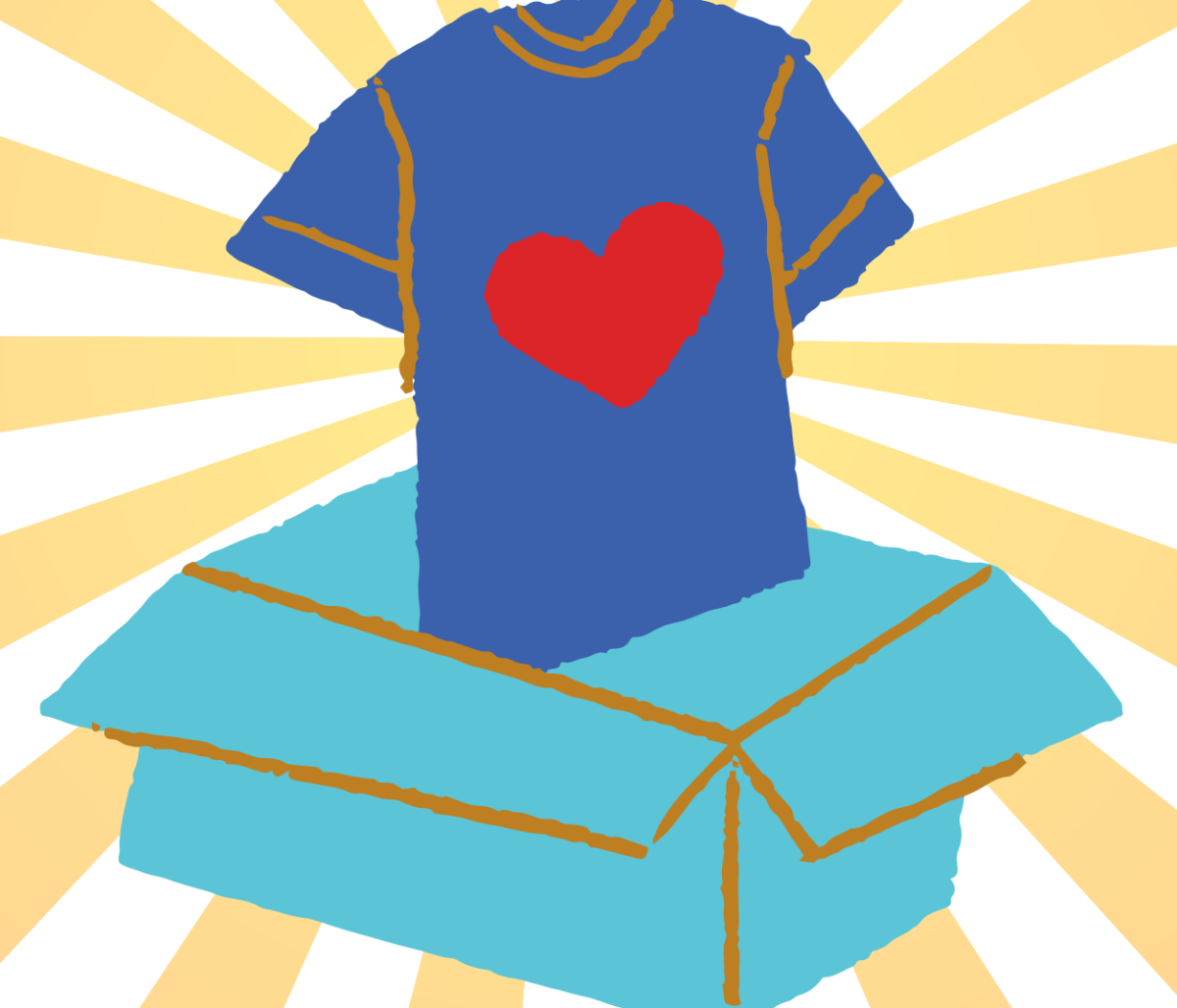 image of a shirt with a heart and an open box