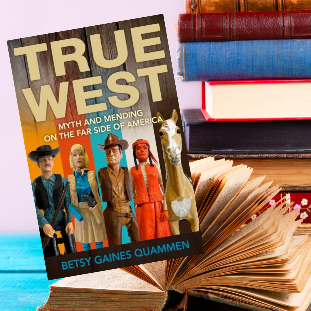 image of a stack of books featuring the book "True West"