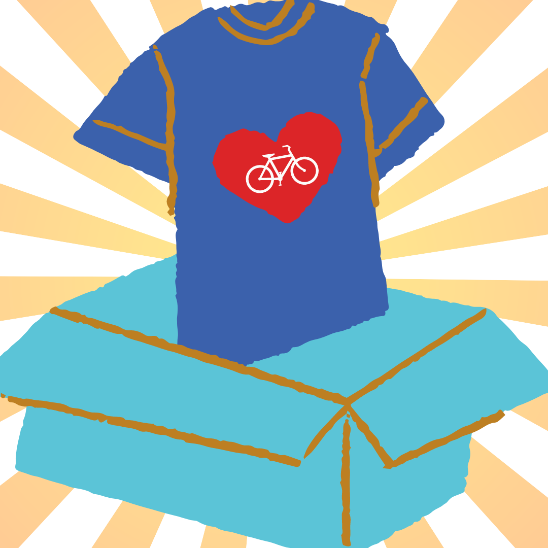 image of a t-shirt with a heart and an open cardboard box