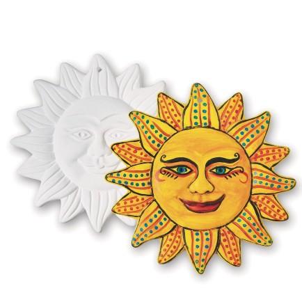 Bisque Aztec Sun Plaques