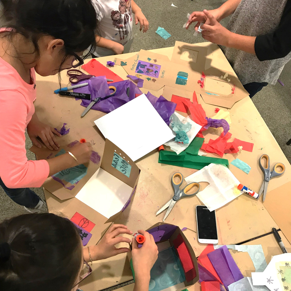 image of children working on an arts & crafts project